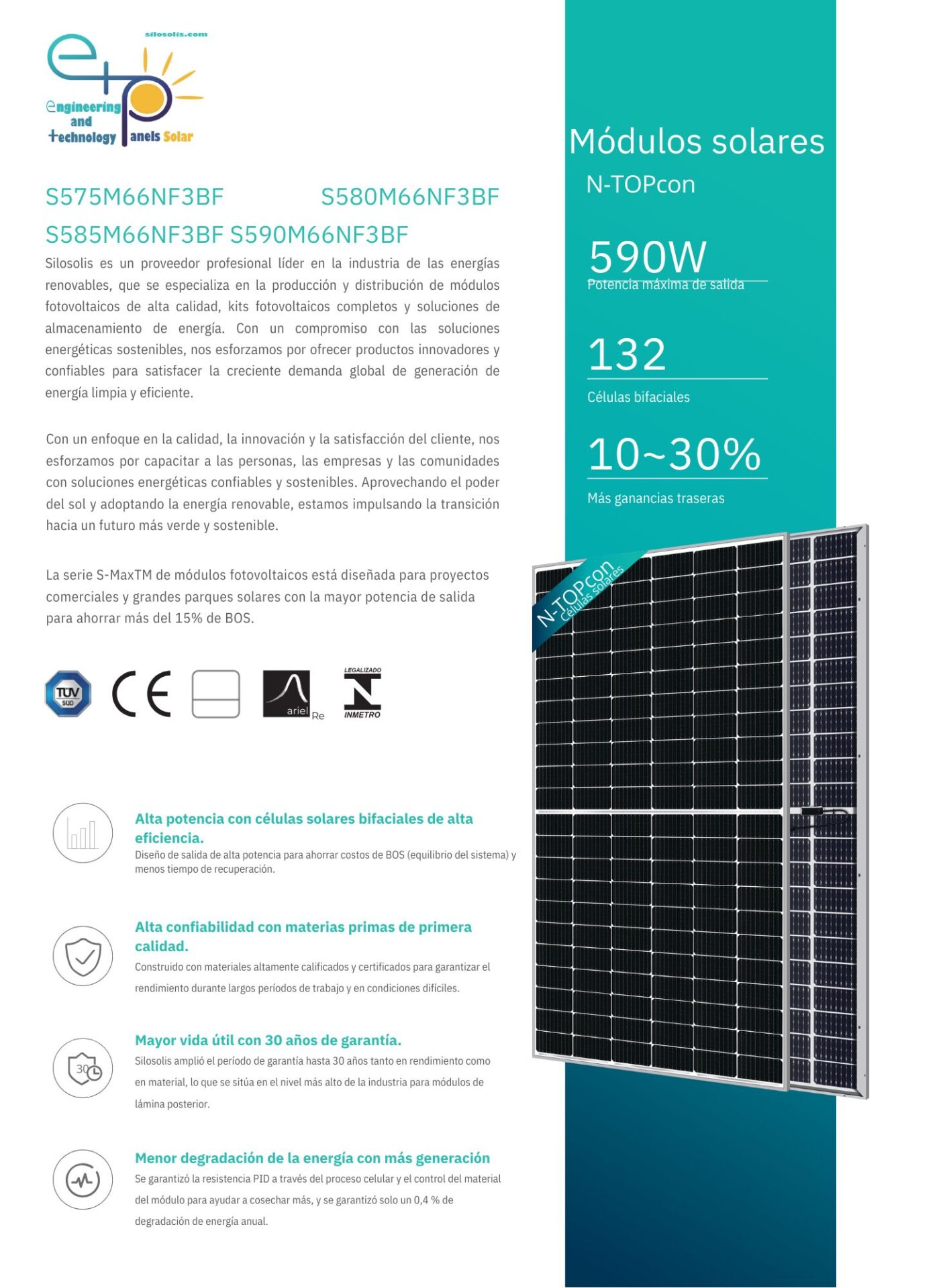 Módulo ETP - 575-590w bifacial - Imagen 2