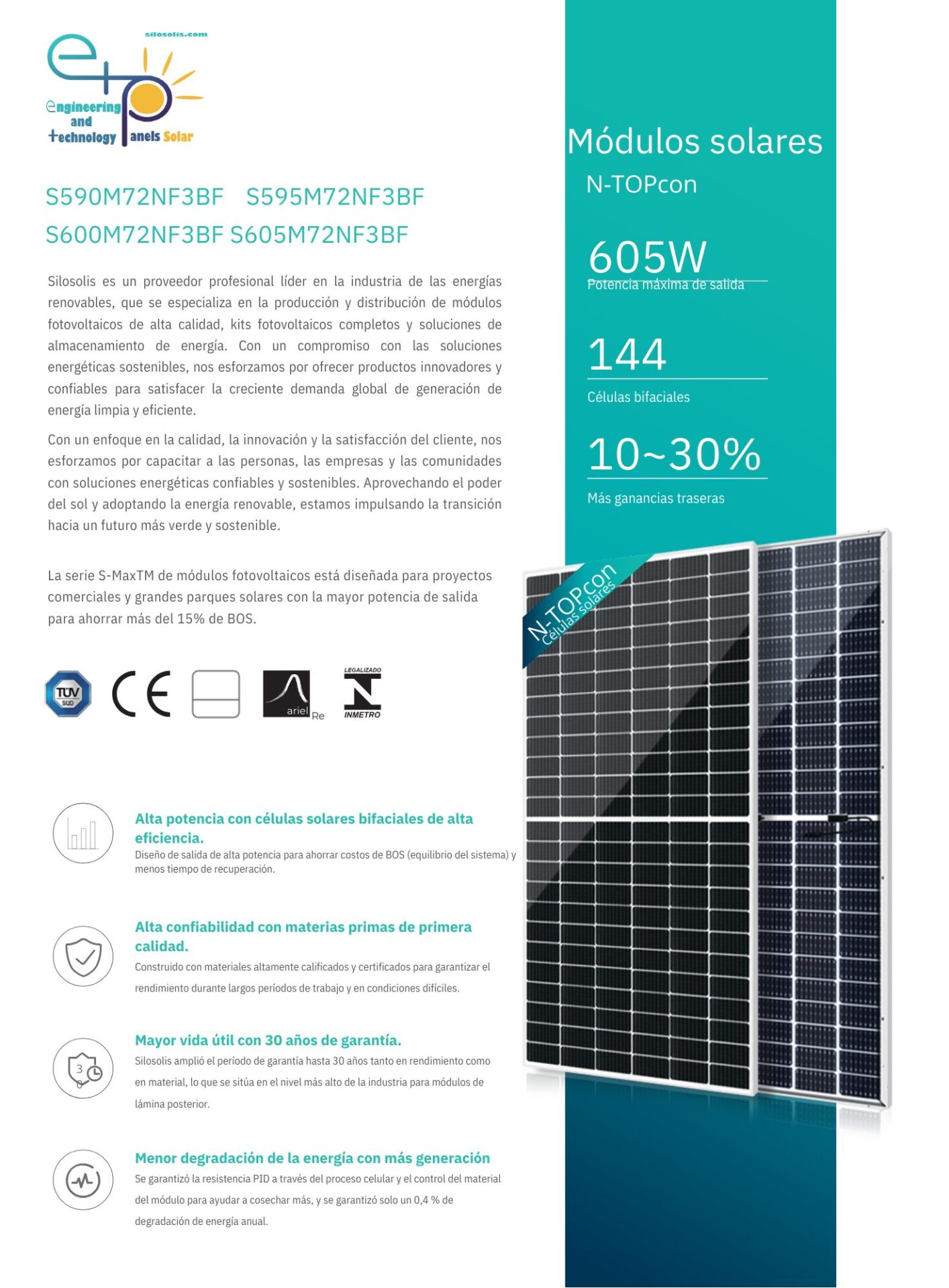 Módulo ETP - 590-605w bifacial - Imagen 2