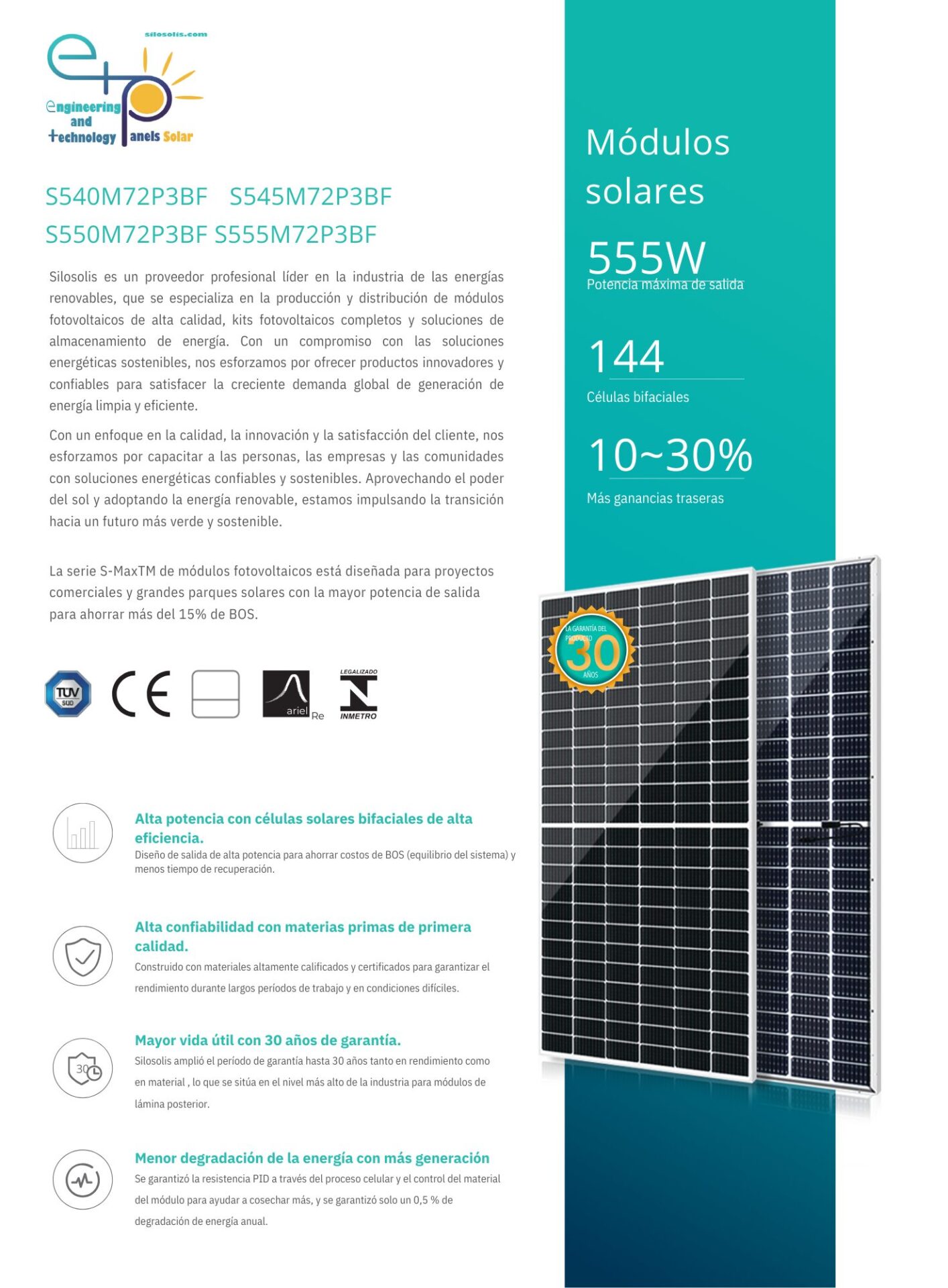 Módulo ETP - bifacial 540-555W - Imagen 2