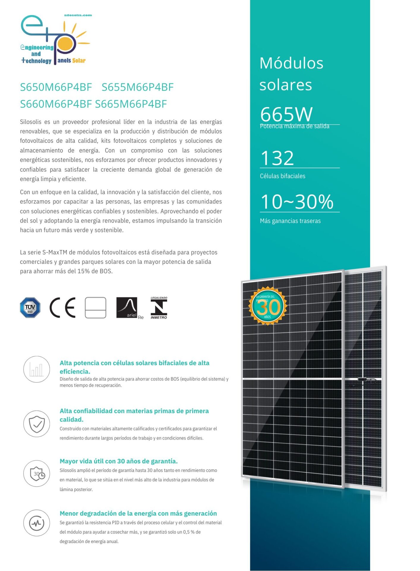 Módulo ETP - bifacial 650-665W - Imagen 2