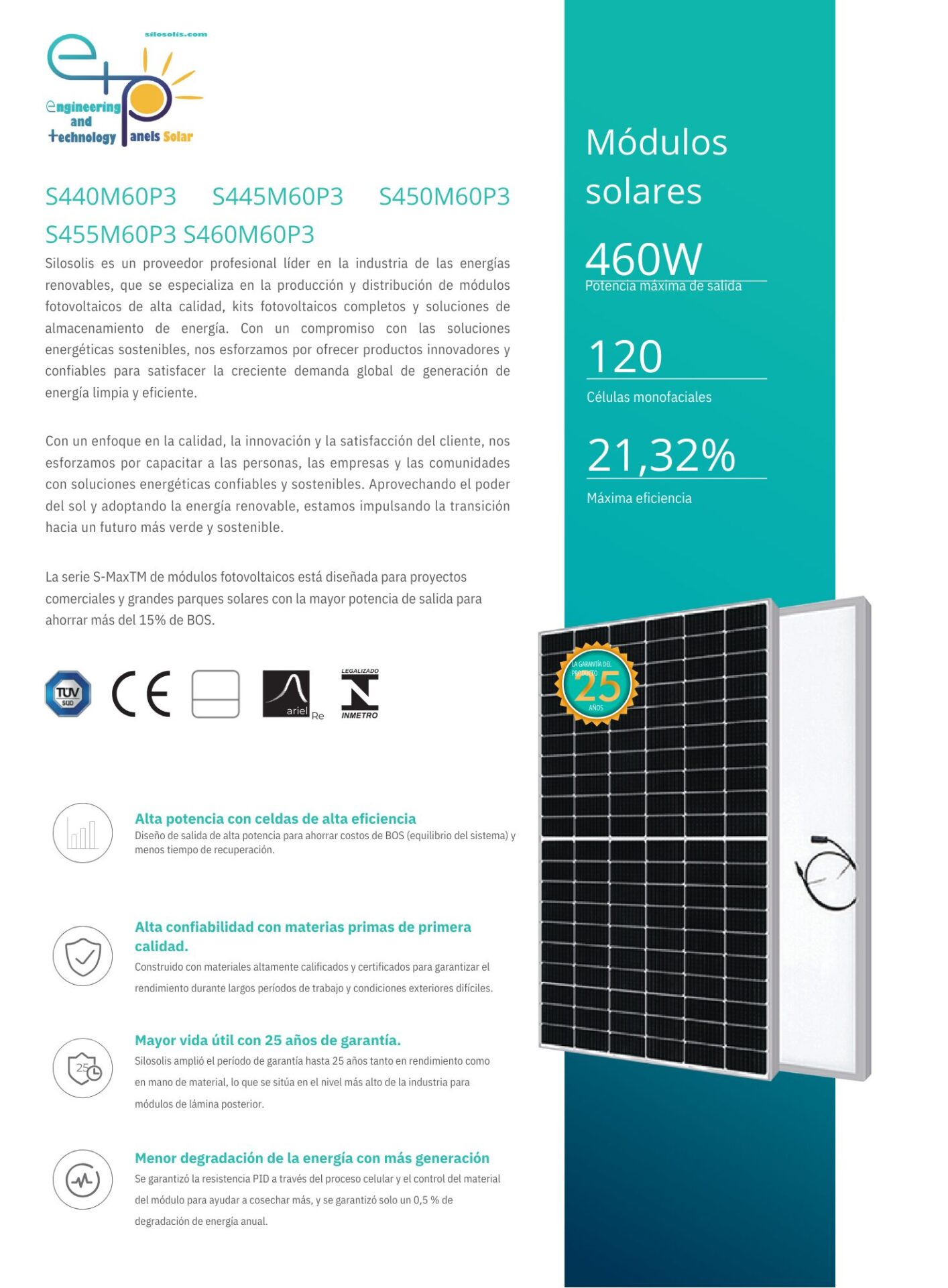 Módulo ETP - Monofacial 440-460W - Imagen 2