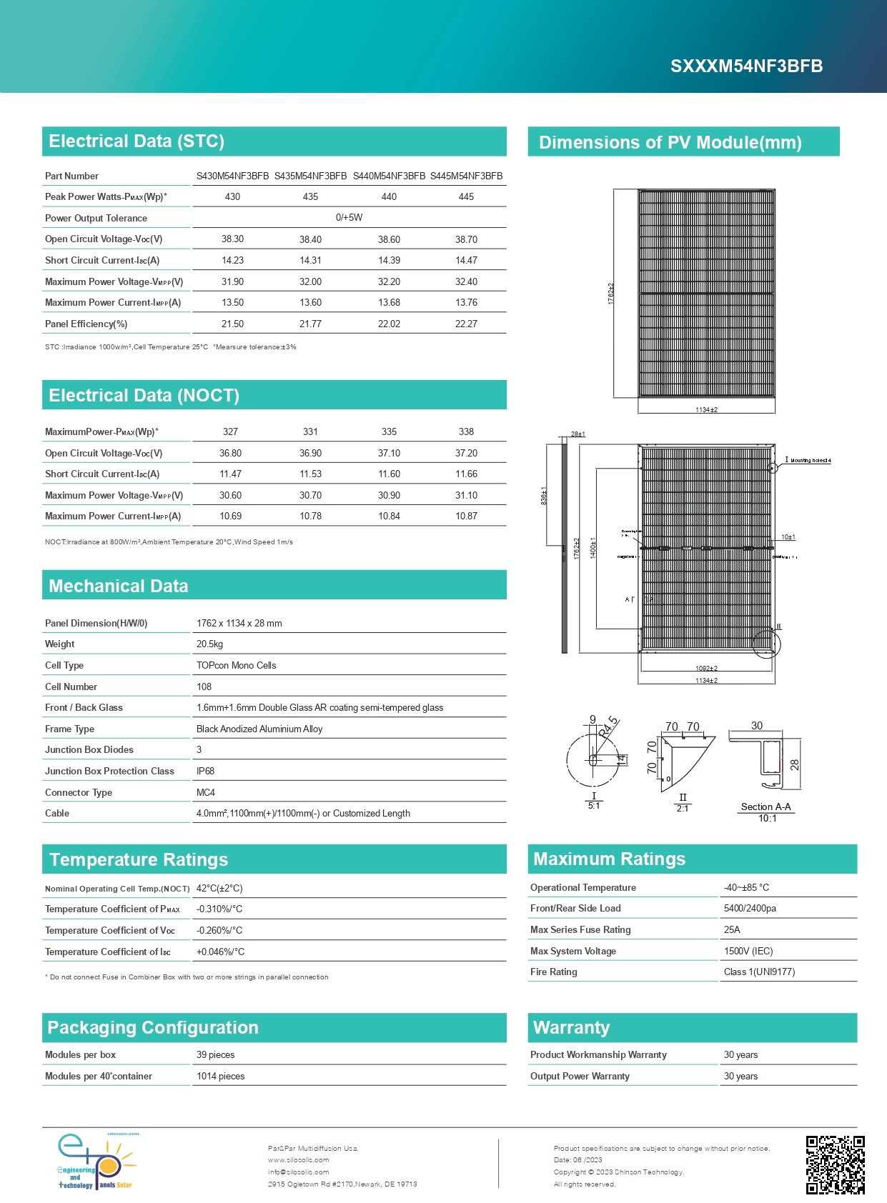 Módulo ETP - Bifacial Ultrablack- 430-445 - Imagen 3