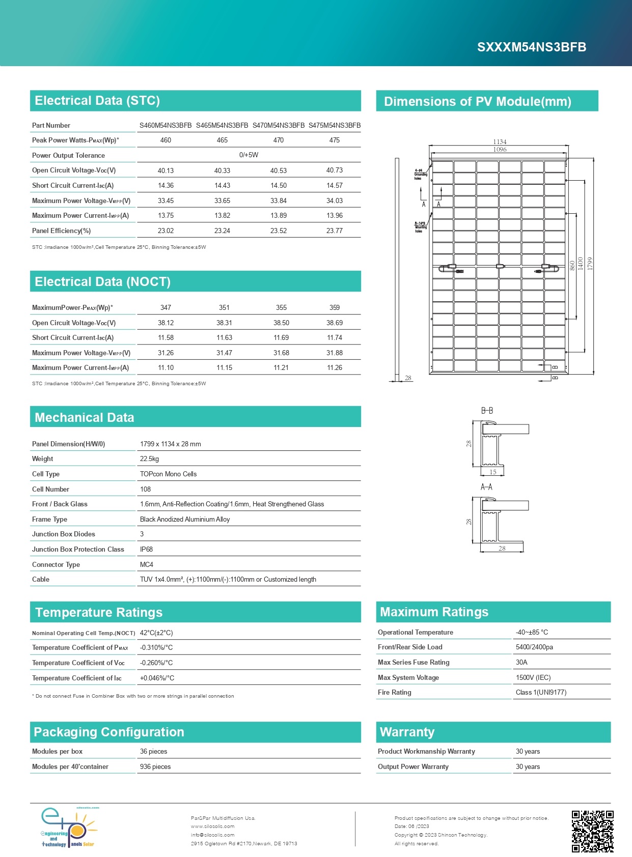 Módulo ETP - Bifacial Ultrablack-460-475 - Imagen 3