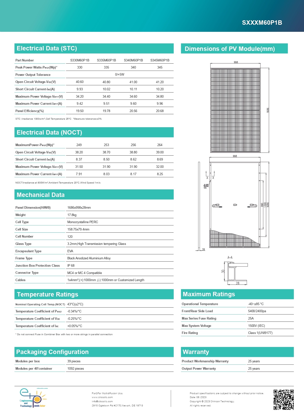 Módulo ETP - Monofacial Ultra black 330-345W - Imagen 3
